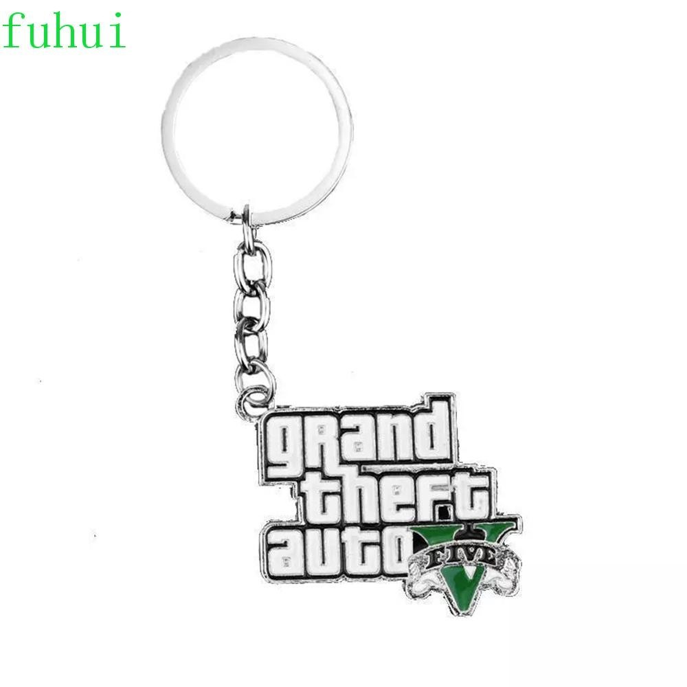 Fuhui Game GTA V พวงกุญแจ สําหรับแฟน PS4 Xbox PC เกม ของขวัญวันเกิด กระเป๋า จี้ เกม GTA ที่ใส่กุญแจ