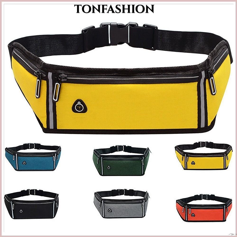 Tonfashion กระเป๋าคาดเอว ไนล่อน ทนต่อการสึกหรอ เข็มขัดวิ่ง แฟชั่น พร้อมเทปสะท้อนแสง มาราธอน กระเป๋าวิ่งจ๊อกกิ้ง กลางแจ้ง ขี่ฟิตเนส