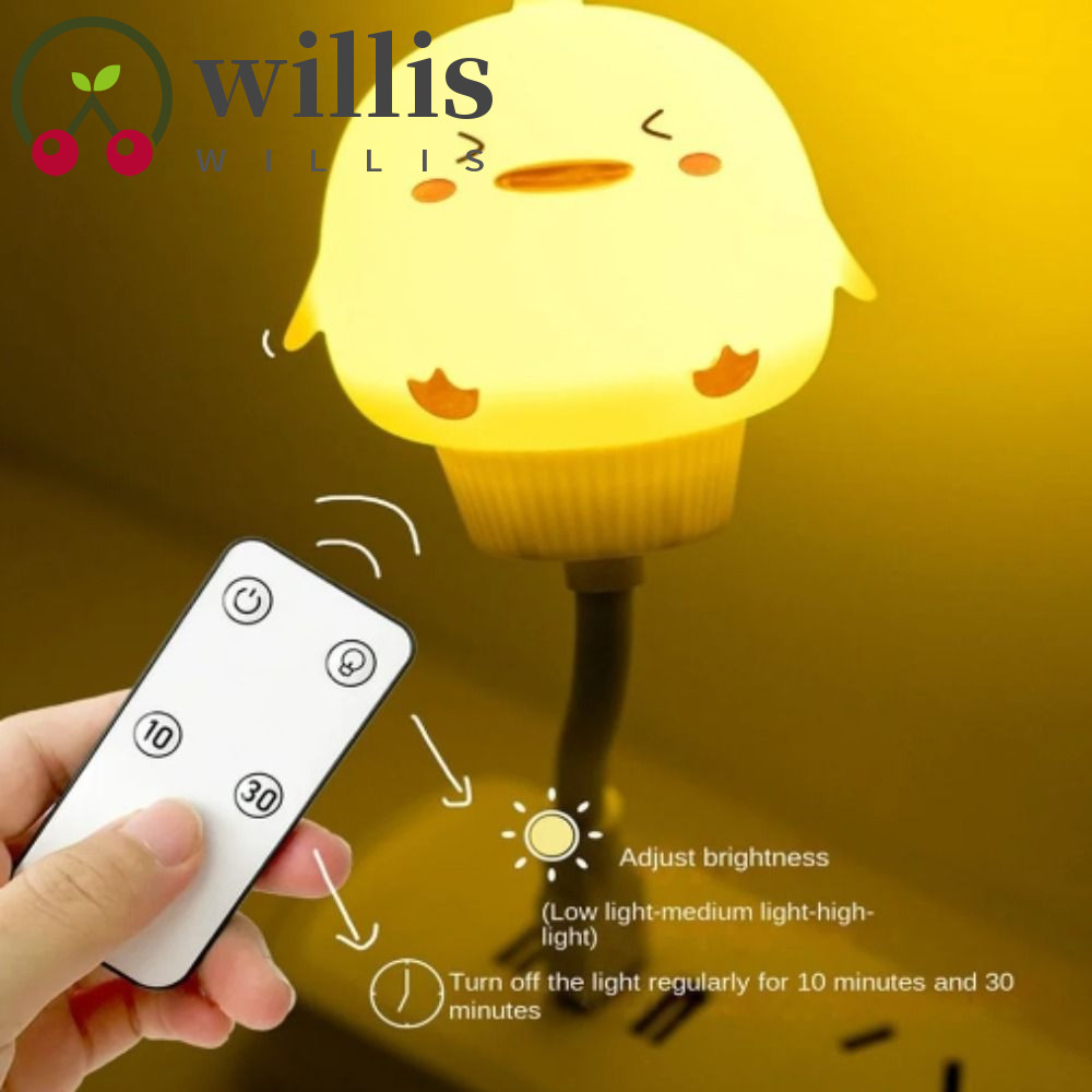 Willis โคมไฟกลางคืน LED USB ลายการ์ตูนหมี หลากสี พร้อมรีโมตคอนโทรล สําหรับเด็ก