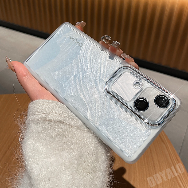 เคส VIVO Y18 V30 Pro 5G Y100 Y03 5G เลนส ์ ฟิล ์ มกันรอย Matte Clear Case ชุบฝาครอบนุ ่ ม