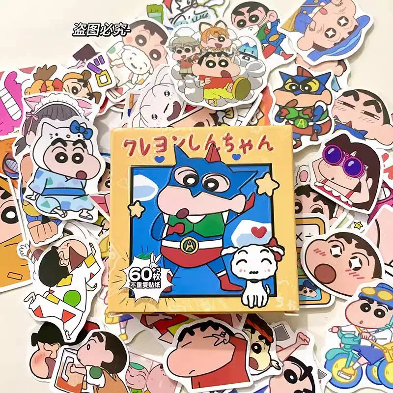 สติกเกอร์ซีล ลายการ์ตูนชินจังน่ารัก ขนาดเล็ก สําหรับตกแต่งสมุดภาพ 60 ชิ้น