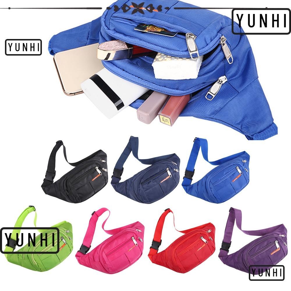 Yunhi กระเป๋าคาดเอว, กระเป๋าสตางค์ ไนล่อน แฟนนี่, แฟชั่น กันน้ํา หลากสี เคลื่อนไหวสบาย ๆ กระเป๋าคาดอก เดินทาง