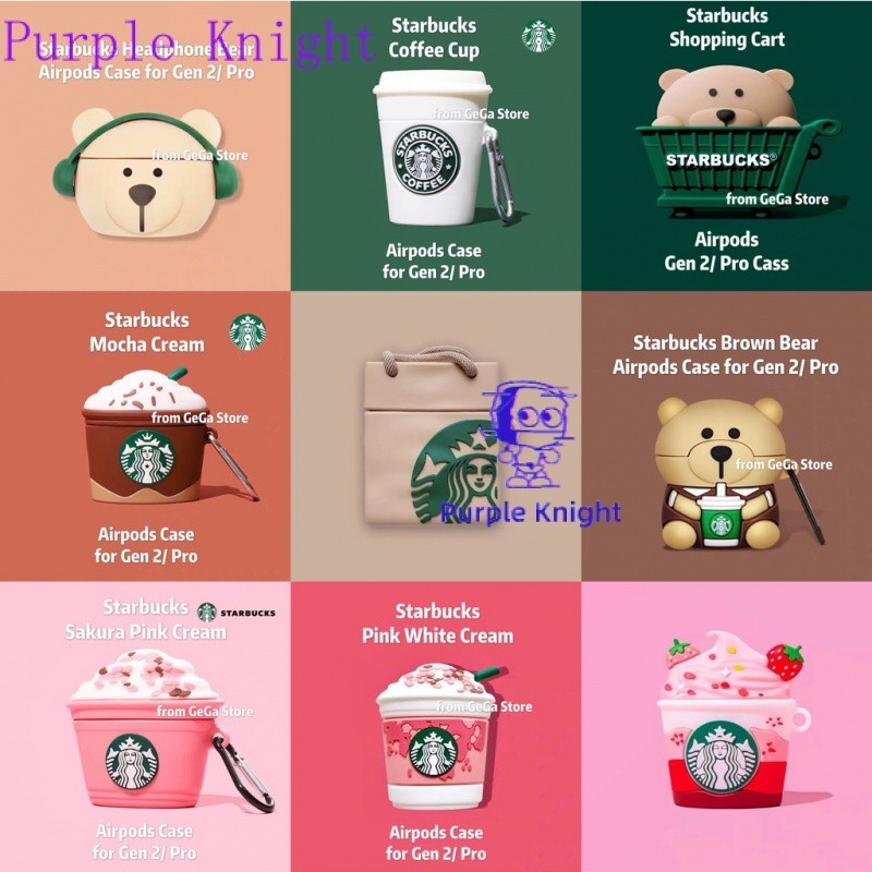 【 สต ็ อก 】Starbucks Coffee Airpods Pro 2 Case Cute Airpods Gen3 Case Silicone Airpods Case Bear Air