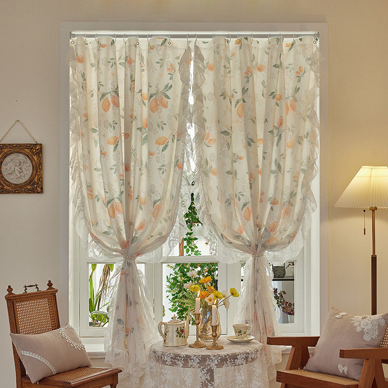 แนะนำ ผ้าม่าน ผ้าม่านลูกไม้ทึบแสง ผ้าตาข่าย ฟรีเจาะรู สําหรับตกแต่งหน้าต่าง ราคาพิเศษ มีเก็บเงินปลายทาง