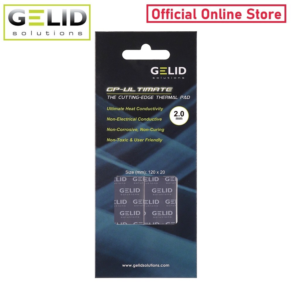 [Gelid Solutions Store] GP-ULTIMATE Thermal Pad (2 PCS) 120x20x2.0 mm./15.0 W/mK (TP-VP04-R-D)