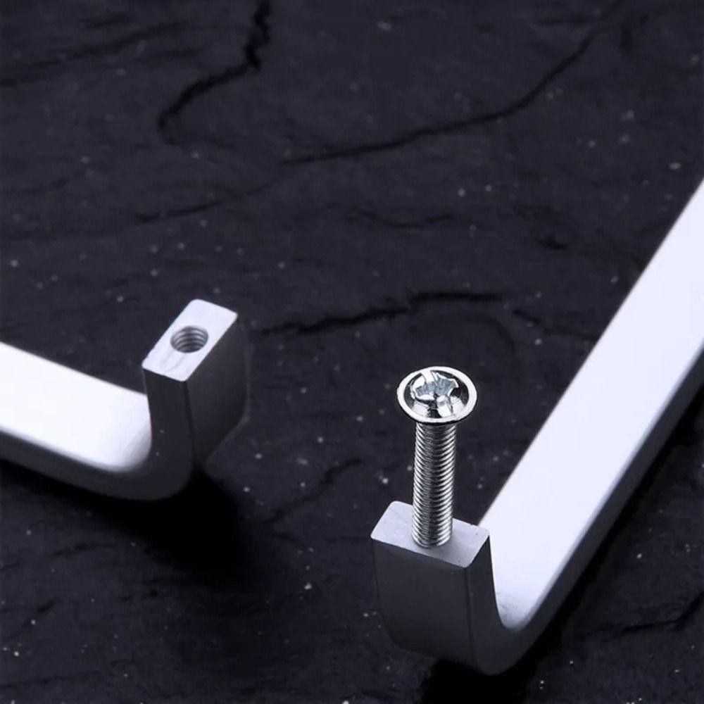 WELLNESSSPOT ที่จับเฟอร์นิเจอร์, 64 มม./96 มม./128 มม.ตู้ประตูสีเงินที่จับตรง,ฮาร์ดแวร์เฟอร์นิเจอร์ Minimalist อลูมิเนียมอัลลอยด์ทนทานลูกบิดประตูห้องครัว - รูปที่ 4