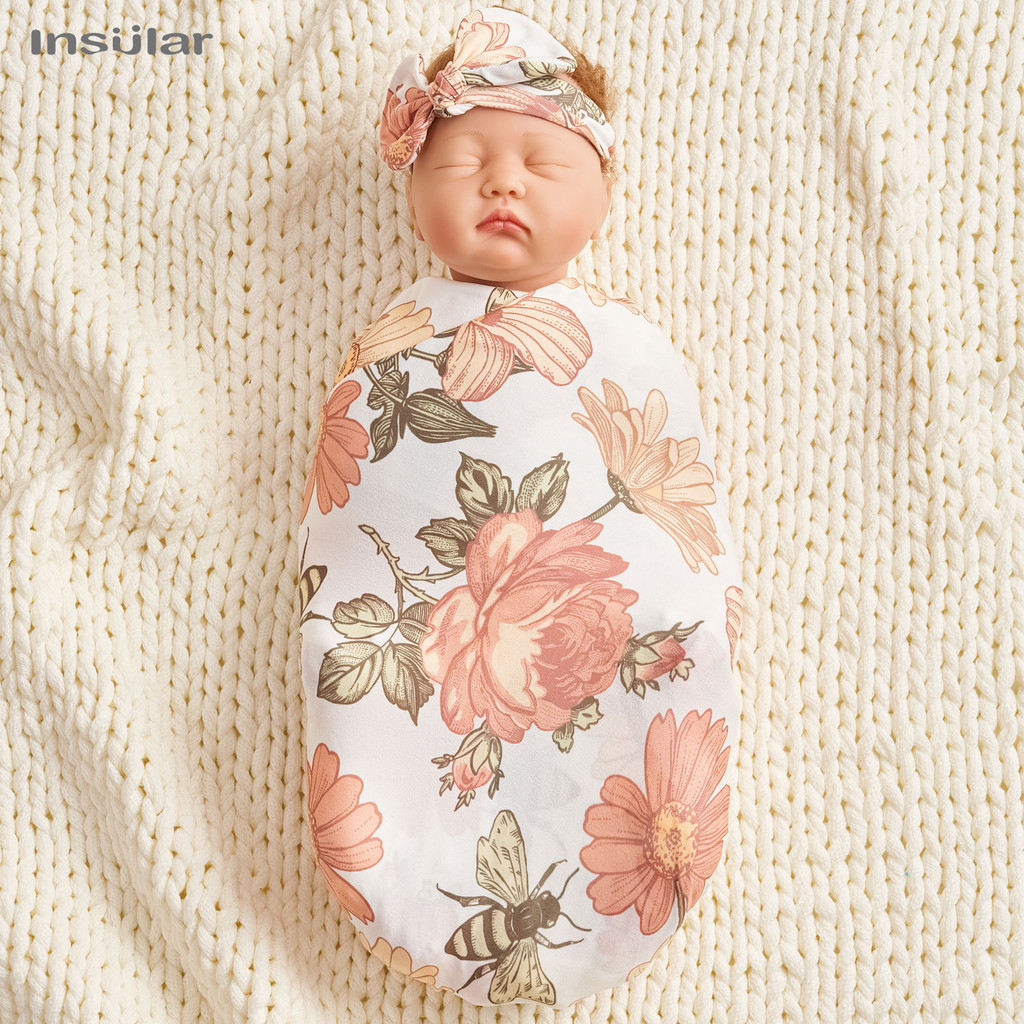 Insular ใหม่ผ้าห่มเด็กพิมพ์โพลีเอสเตอร์ฤดูร้อน Breathable Cotton Gauze Swaddle Wrap ผ้าปูที่นอนผ้าเช็ดตัวเด็กทารกสามชิ้น