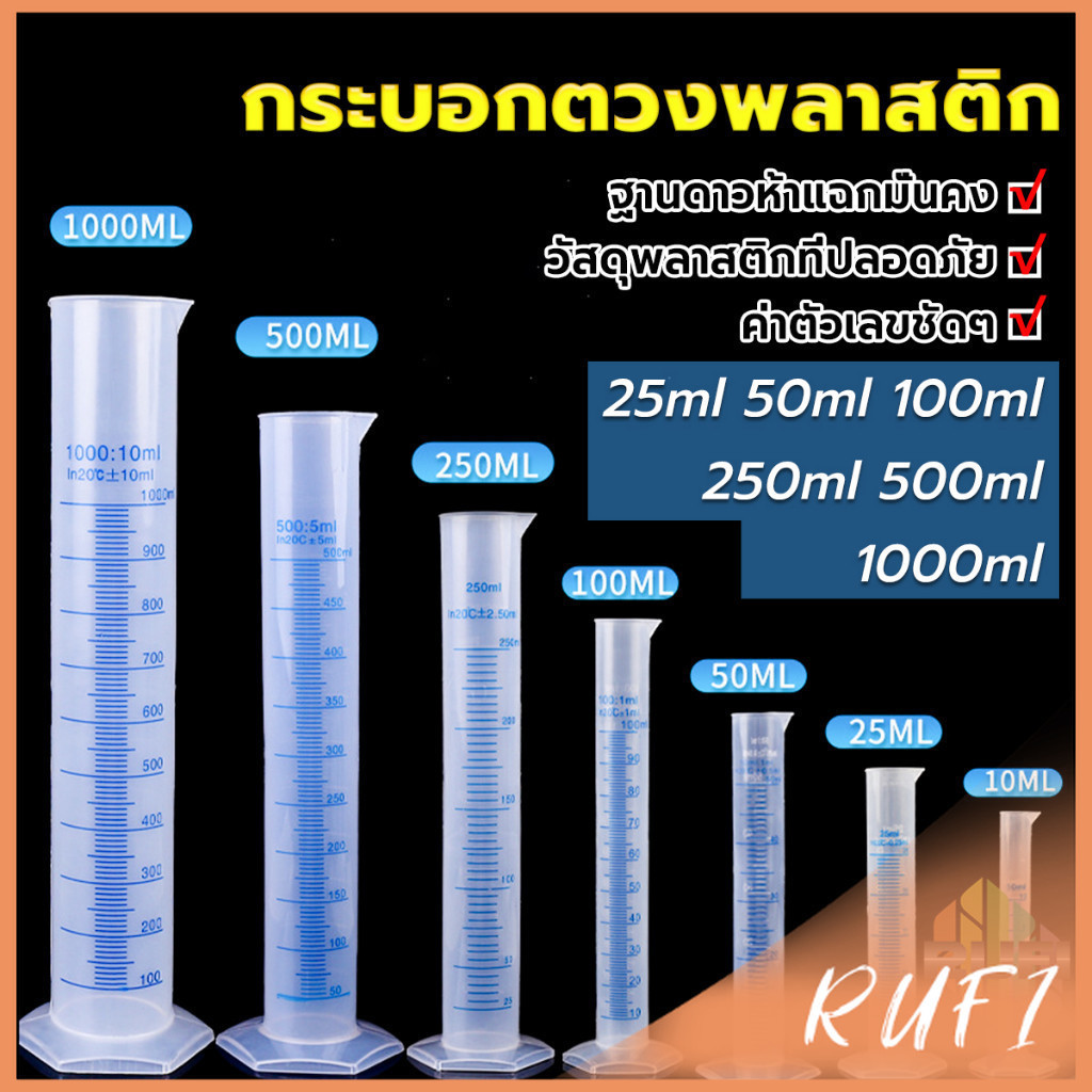 RUFI กระบอกตวงพลาสติก พลาสติก มีขนาดตามความต้องการใช้งาน Plastic measuring cup