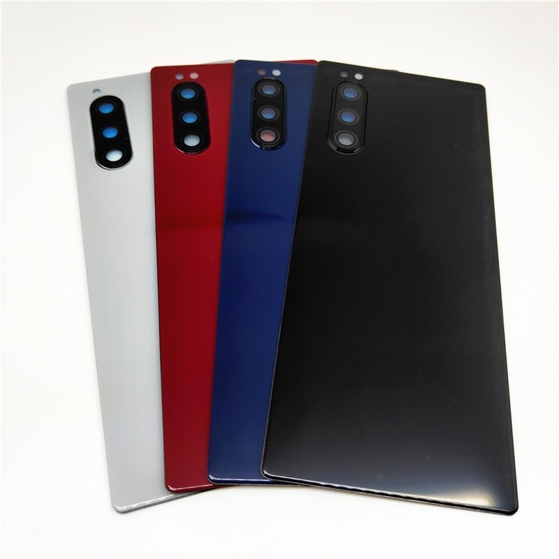 100% AAA + แก้วสําหรับ Sony Xperia 5 กลับ J8210 J8270 J9210 แบตเตอรี่ด้านหลังประตูกรณีเปลี่ยนฝาครอบ