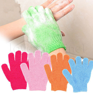 ถุงมืออาบน้ําห้านิ้ว - ขัดร่างกาย, ทําความสะอาดร่างกายอย่างล…