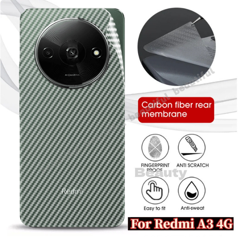 Xiaomi RedmiA3 2024 ฟิล์มคาร์บอนไฟเบอร์ด้านหลัง สําหรับ Redmi A3 A2 A1 Plus A 3 Redmy Red MiA3 ฟิล์มกันรอย นิ่ม ใส ใส เต็มรูปแบบ ป้องกันรอยขีดข่วน ป้องกันหน้าจอ สติกเกอร์ A3Redmi