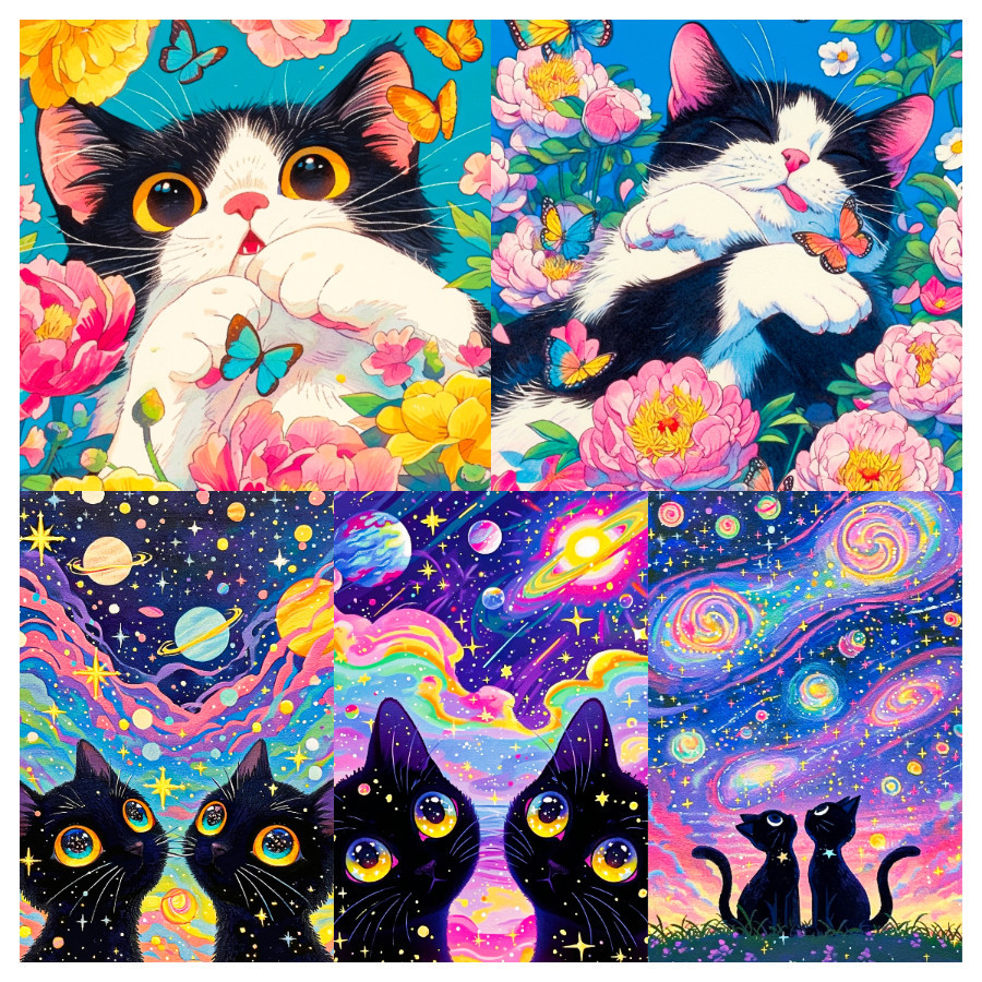 [KS] ชุดงานปักครอสสติตช์คริสตัล รูปแมว 5d ขนาด 30x40 ซม. 40x50 ซม. 50x60 ซม. สําหรับตกแต่งบ้าน ห้องนอน ห้องนั่งเล่น