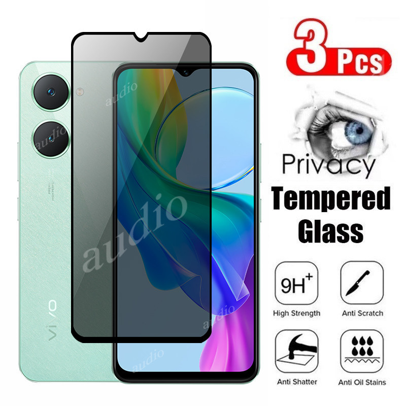 สําหรับvivo y03t y03 4G 2024 ความเป็นส่วนตัวป้องกันหน้าจอกระจกนิรภัยป้องกันฟิล์มสําหรับVivo y03t y03