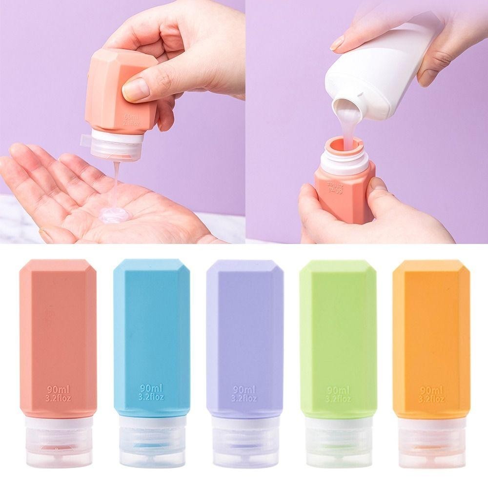 Uumir ขวดรีฟิลซิลิโคน,ภาชนะโลชั่นความจุขนาดใหญ่ 60/90ML,บีบดีไซน์ที่มองเห็นได้แชมพูเดินทางย่อย
