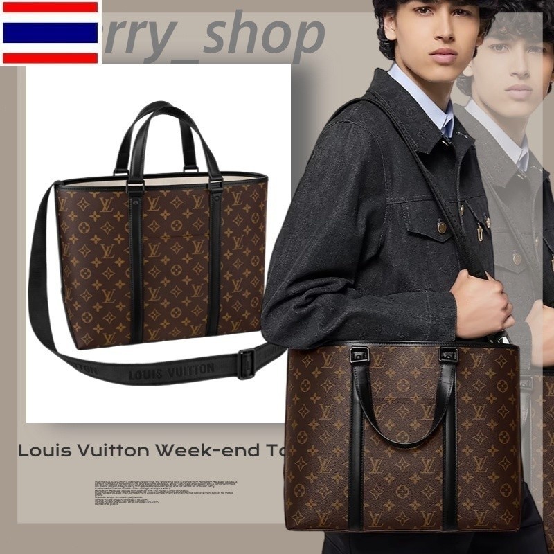 New 🍒หลุยส์วิตตอง Louis Vuitton กระเป๋ารุ่น WEEK-END TOTE GM ผู้ชาย/กระเป๋าสะพายข้าง/ไหล่🍒 G5LK