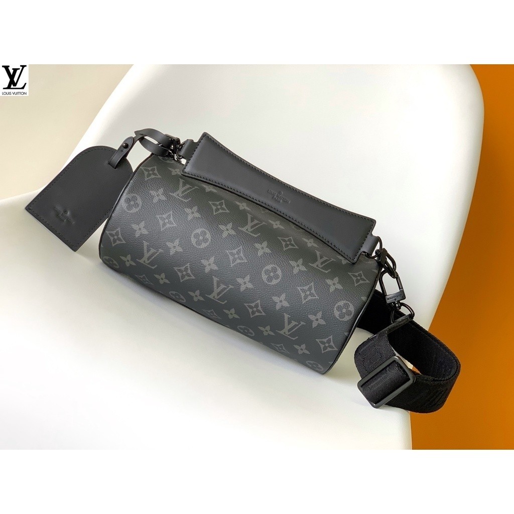 หลุยส์วิตตอง Louis Vuitton กระเป๋า lv tote รุ่น m46796 กระเป๋าทรงกระบอกสีดำขนาดเล็กสำหรับผู้ชาย คอลเลคชั่นกระเป๋าสะพายโป