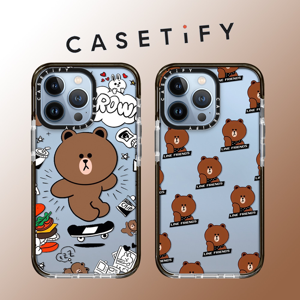 Casetify เคสป้องกันโทรศัพท์มือถือ TPU แบบนิ่ม ลายกราฟฟิตี้หมีสเก็ต กันกระแทก สําหรับ iPhone 15 Pro Max 14 ProMax plus 13 12 12Pro 12PM 11 11PRO XR