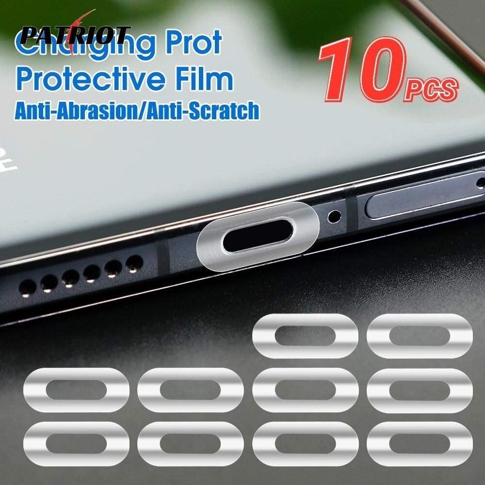 [PATRIO] สติกเกอร์ฟิล์มติดพอร์ตชาร์จโทรศัพท์มือถือ สําหรับ Android IOS Type-C 10 ชิ้น ต่อชุด