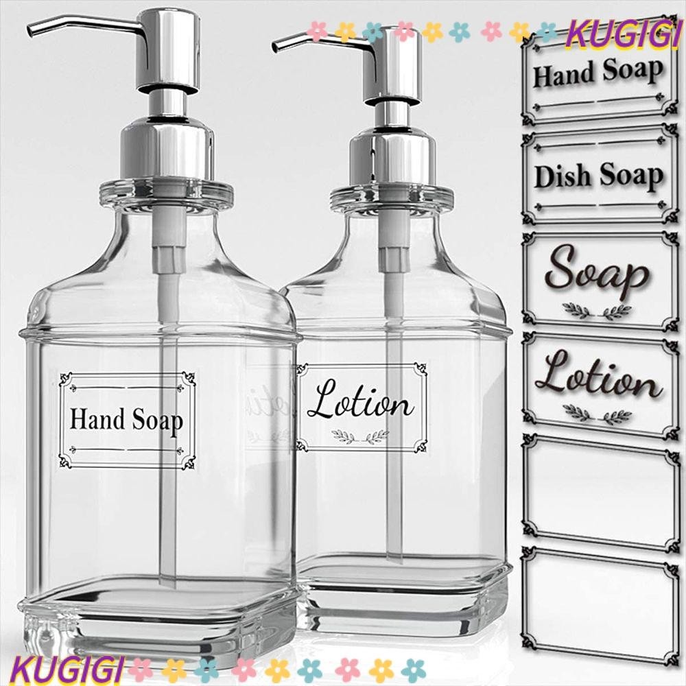 Kugigi ขวดแก้ว แบบกด หนา ขนาด 300 550 มล. สําหรับใส่สบู่ ในห้องน้ํา ห้องครัว