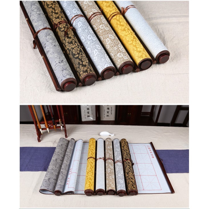 recycle paper(Gold colorสีทอง) 水寫布 พู่กันจีน (書道，书法，서예)กระดาษพิเศษสำหรับคัดอักษรจีนใช้แค่น้ำเปล่า