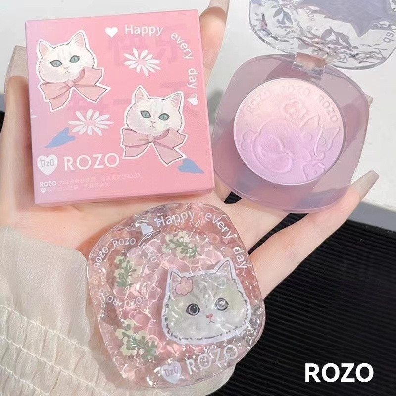 ROZO บลัชออนพาเลท บลัชออนไล่โทนสีทูโทน บลัชออนสีม่วง ไฮไลท์ บลัชออนเนื้อแมท