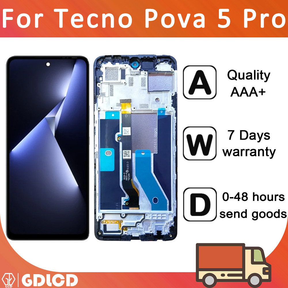 แผงหน้าจอสัมผัสดิจิทัล LCD พร้อมกรอบ สําหรับ Tecno Pova 5 Pro LH8n