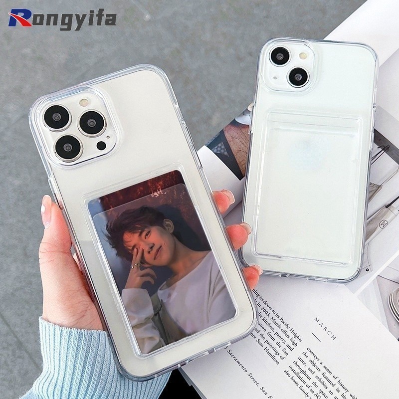 เคสโทรศัพท์มือถือแบบนิ่ม TPU ใส พร้อมช่องใส่บัตร สําหรับ Vivo Y36 V27 Pro V27E V25 Pro V23 V23E V21 V21S V21E V20 SE Y27 4G Y02S