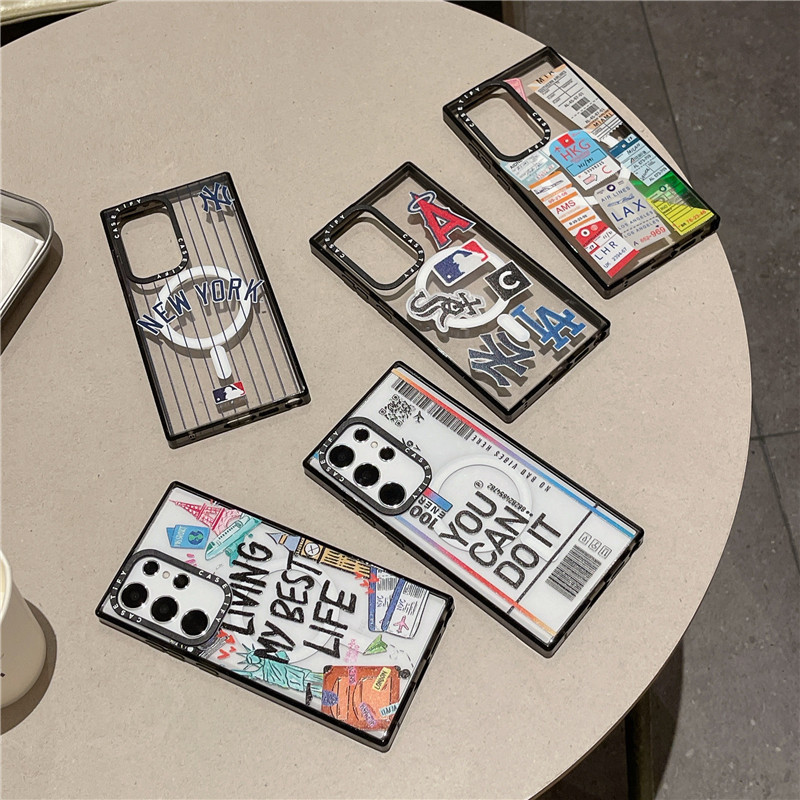เคสโทรศัพท์ Samsung Galaxy S24 Plus S22 S23 S24 Ultra CASETiFYMBL ตั๋วเครื่องบินชีวิตการเดินทาง แฟชั่น เอฟเฟกต์ดูดแม่เหล็ก ปลอกอะคริลิค กันกระแทก ฝาครอบป้องกัน