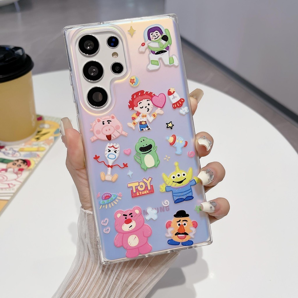 เคสโทรศัพท์มือถือ ซิลิโคนนิ่ม TPU ใส ลาย Toy Story พร้อมจี้ห้อย สําหรับ Samsung Galaxy S22 S23FE S24 Ultra Plus A55 A13 A23 A05S A24