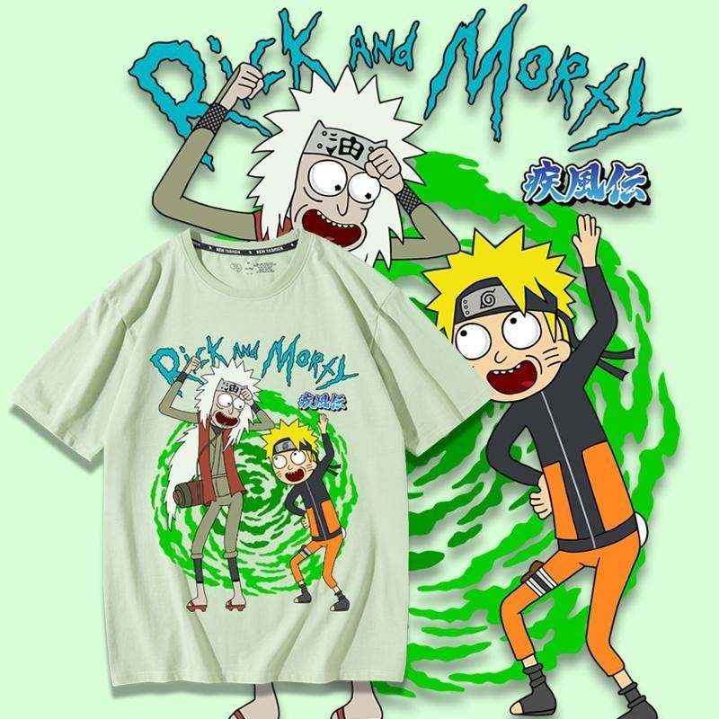 เสื้อยืดผ้าฝ้ายแท้ แขนสั้น พิมพ์ลายอนิเมะ Rick and Morty สําหรับผู้ชาย และนักเรียน 2023