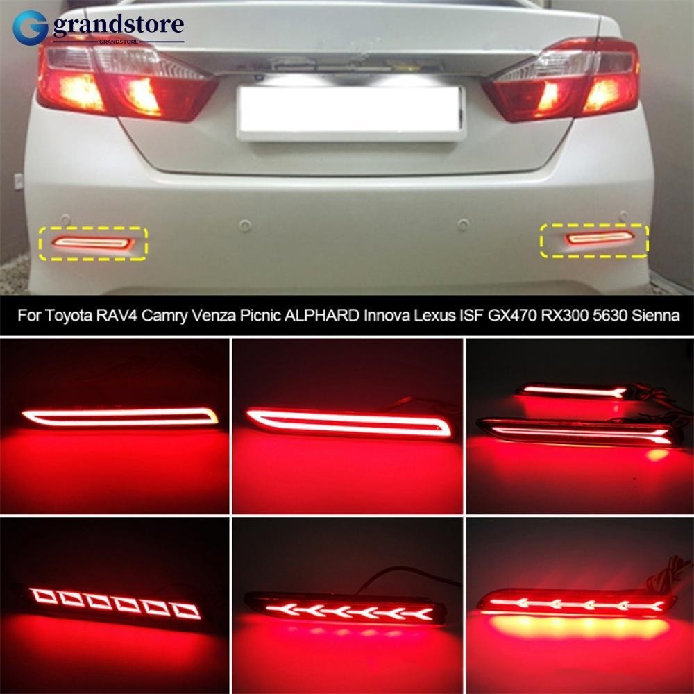 Grandstore ไฟเบรกท้ายรถยนต์ LED สะท้อนแสง สําหรับ Toyota RAV4 Camry F5G1 2 ชิ้น