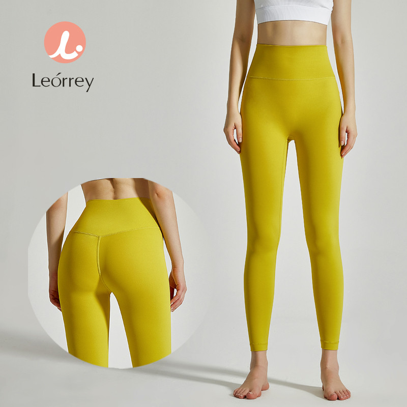 Leorrey-กางเกงโยคะเอวสูงเป็นมิตรต่อสิ่งแวดล้อม ผลิตจากไนลอน กางเกงเลกกิ้งโยคะสำหรับออกกำลังกาย วิ่ง