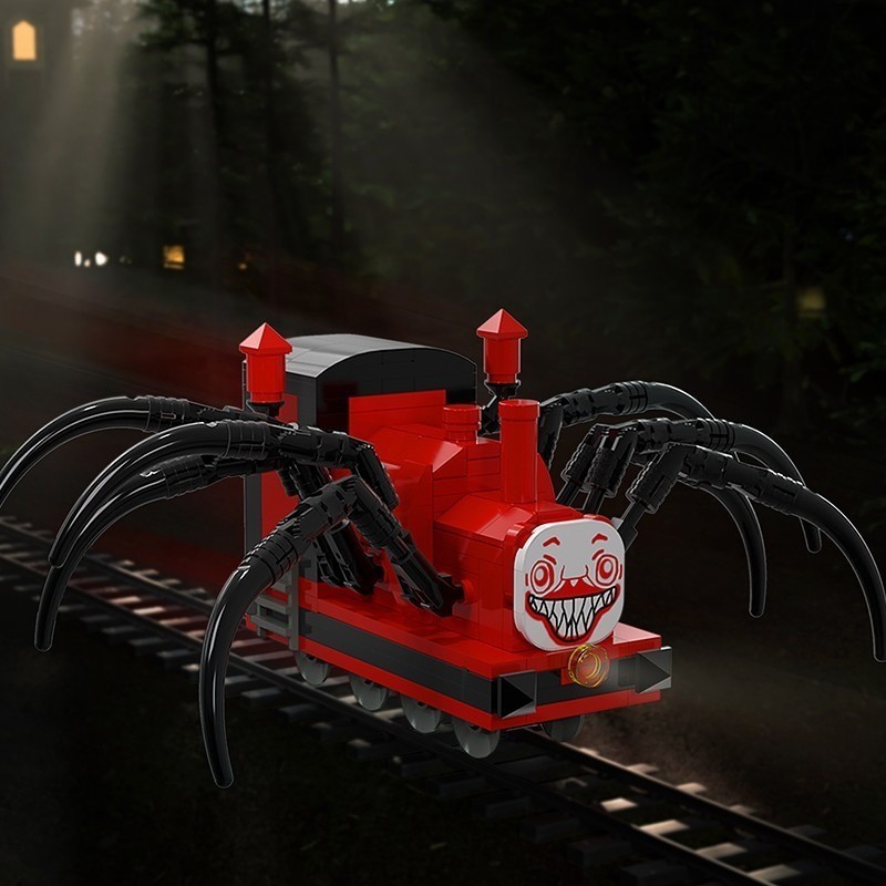 บล็อกตัวต่อสำหรับเด็กของเล่นรถไฟสีแดง CHARLES Train เข้ากันได้กับ LEGO Small particle Toy Gift