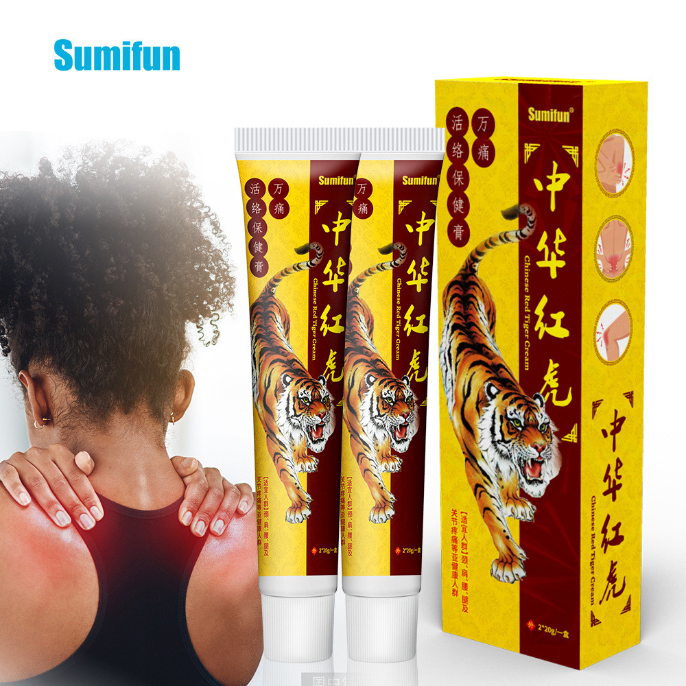 Sumifun Ointment Chinese Red Tiger Activating Ointment-2 Sticks-กระดูกสันหลังส่วนคอไหล่ไม่สบาย K1018