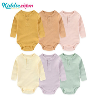 Kiddiezoom 1 ชิ้น Unisex แขนยาวทารกแรกเกิดชุดบอดี้สูทเด็กผู้…
