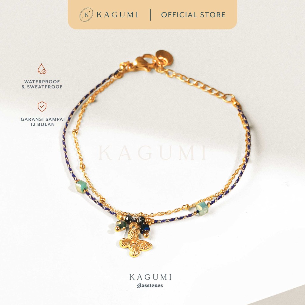 ADMIRE Glasstones - สร้อยข้อมือ Gizelle | สร้อยข้อมือชั้นผีเสื้อไทเทเนียมสําหรับผู้หญิง