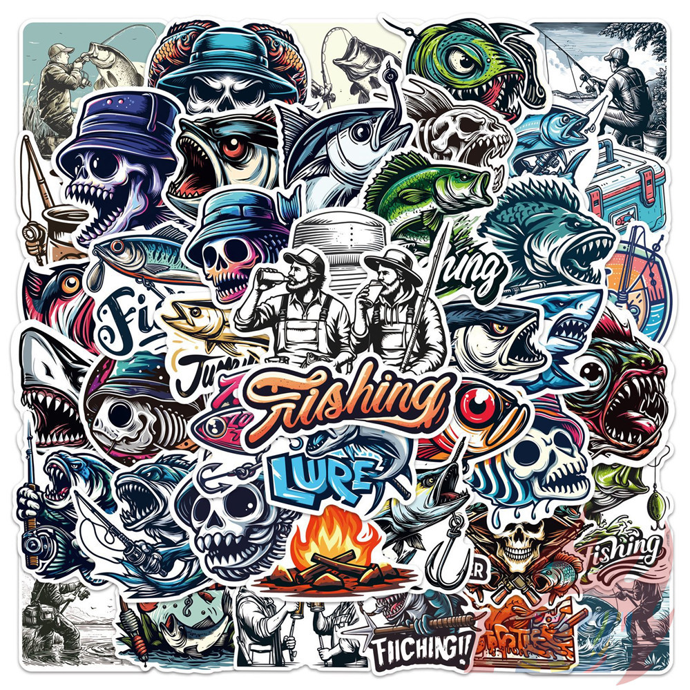 ❉ ตกปลา . สติ๊กเกอร์ HipHop Punk Art Series 01 ❉ 50 ชิ้น/เซ็ต DIY แฟชั่นสติ๊กเกอร์ Doodle กันน้ํา