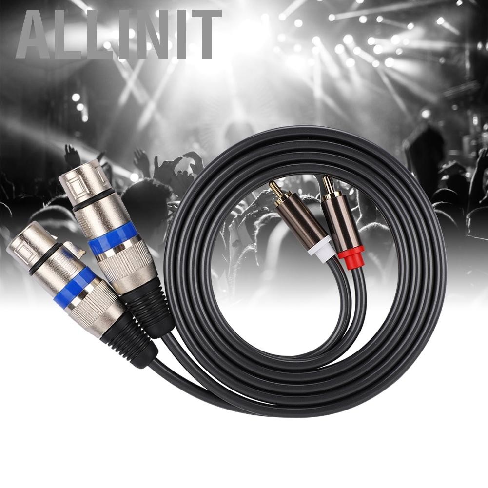 Allinit Wendry Audio Line Dual สำหรับ RCA Male to XLR Adapter Adapter สายแพทช์สายไฟสายไฟ PVC สองแถวที่มีเสถียรภาพ