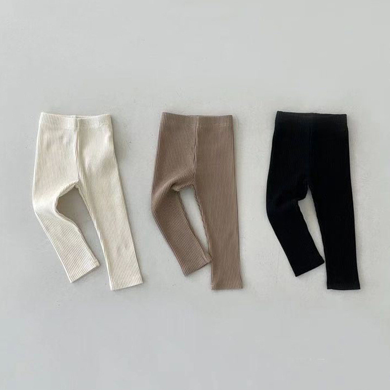 กางเกงเด็ก ชุดฤดูใบไม้ร่วงและฤดูหนาวเวอร์ชั่นเกาหลีพร้อมกางเกงเลกกิ้งทรงสลิมยืดหยุ่นตุ๊กตาสําหรับเด็กทารกอายุ 0-3 ปีสําหรับสวมใส่ภายนอ