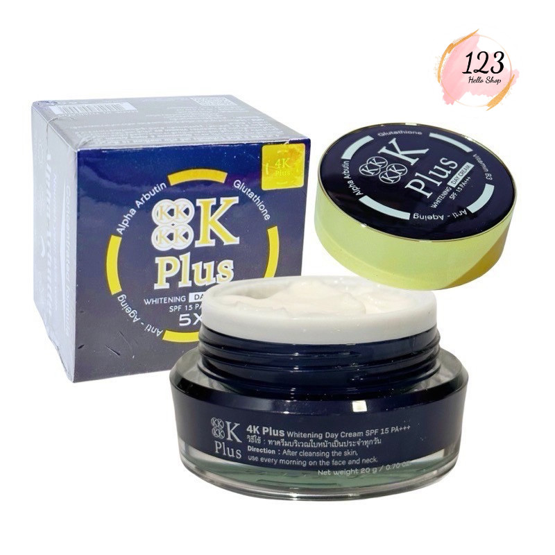 🔺 4K Plus 5X Whitening Day Cream SPF 15 PA++ 20g 4K Plus 5X เดย์ครีมไวท์เทนนิ่ง SPF 15 PA+++ ✨
