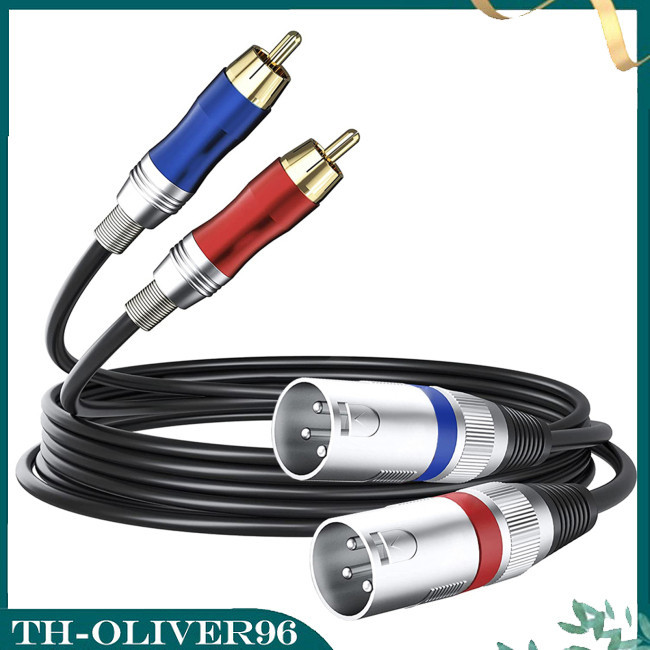 Li Dual Xlr 3 - pin Male To Dual Rca Male Audio Cable Dual Xlr To Dual Rca ปลั๊กแพทช์สายไฟเชื่อมต่อสายไฟ