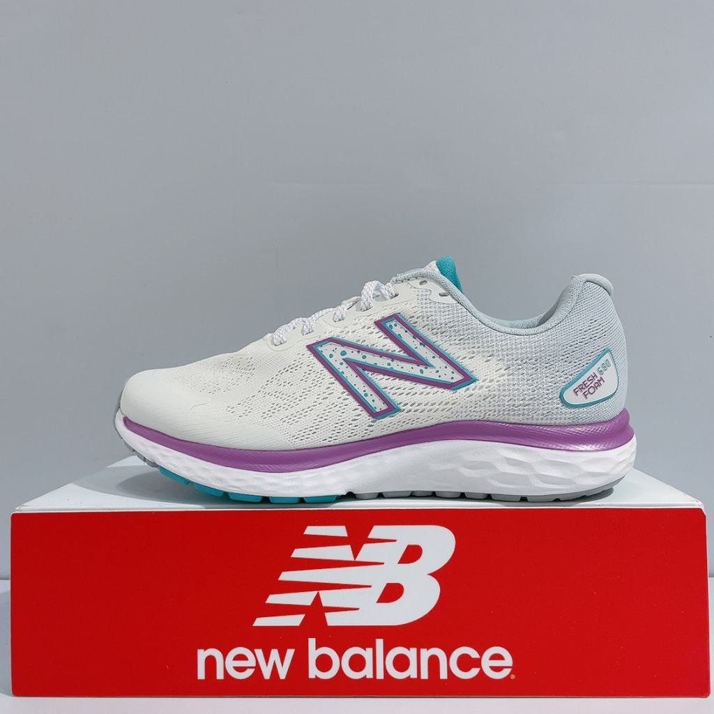 New Balance 680 Girls สีขาวสบาย D Last Breathable Cushioning Support กีฬารองเท้าวิ่ง W680WN7  เป็นต