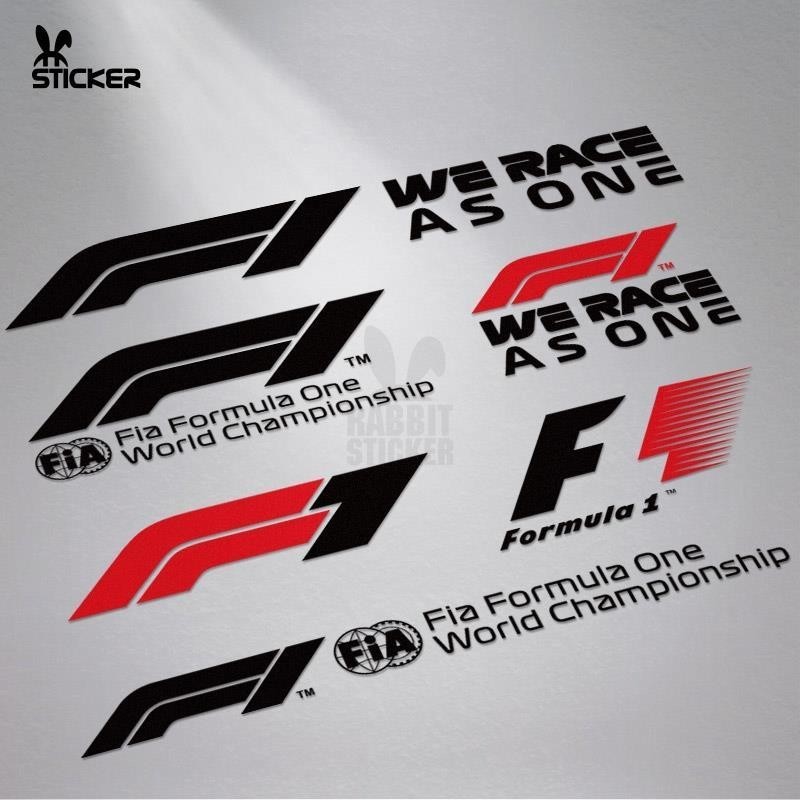 We RACE AS ONE F1 Letter Sticker Car Shell Decoration Waterproof Sticker