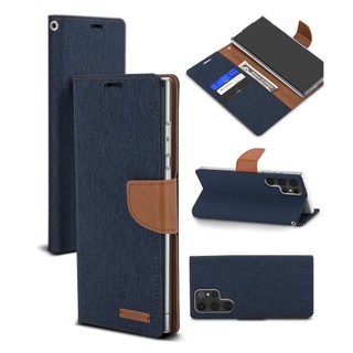 เคส ฝาพับ ยีนส์ Samsung Galaxy S22 S23 S24 S25 ultra เคสฝาปิดแม่เหล็ก GOOSPERY Canvas Diary งานแท้ แบรนด์เกาหลี