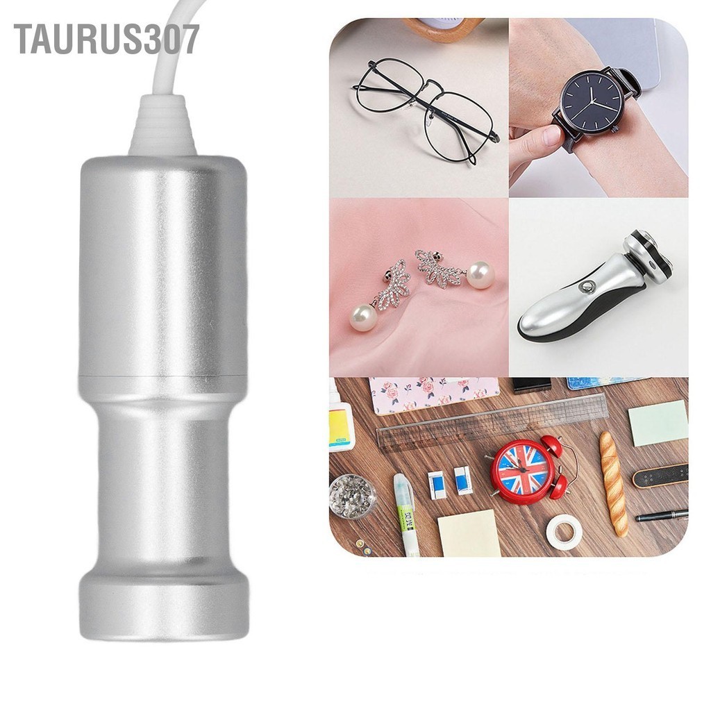 Taurus307 เครื่องทำความสะอาดอัลตราโซนิกแบบพกพาในครัวเรือน Mini Immersible Cleaning Machine สำหรับเครื่องประดับผักผลไม้ฟันปลอม