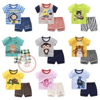ใหม่ ชุดเด็ก เสื้อผ้าเด็ก เซทเสื้อ+กางเกงขาสั้น แฟนชั่นฤดูร้อน