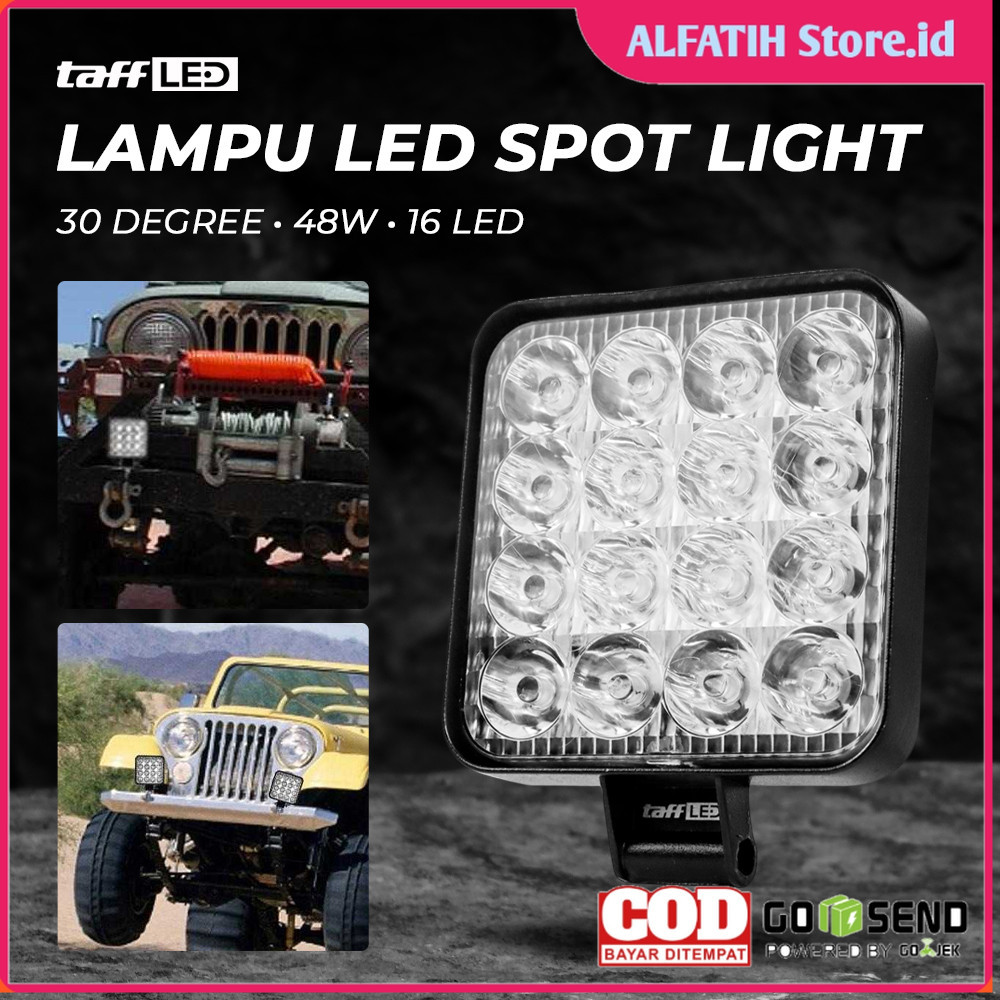 TaffLED Floodlight LED Foglamp Car 30 องศา IP68 Cool White 48W - D841 - สีดํา - 7RRS9ABK
