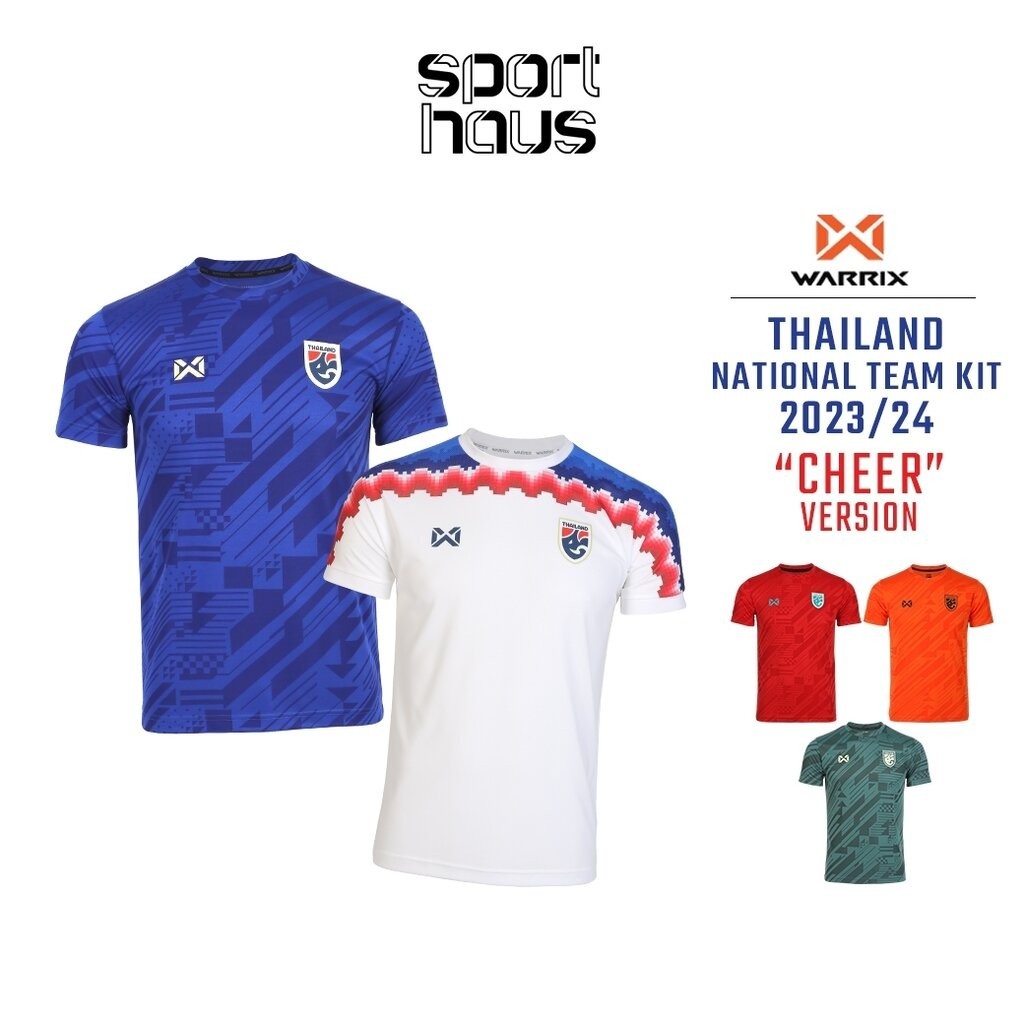 WARRIX เสื้อเชียร์คอกลม 2023-2024 เสื้อฟุตบอลทีมชาติไทย เสื้อบอลThailand National Team Kit (Cheer Version) WA-233FBATH53