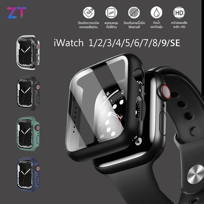 ซื้อ สำหรับ เคสแอปเปิ้ลวอช สำหรับ for smart watch 9 /8/7/6/5/4/3/2/1/SEเคส for Watch สายนาฬิกา PC+Glass สำหรับ watch SE