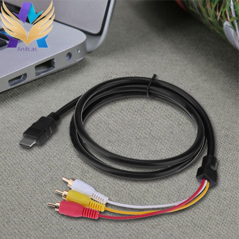 สายเคเบิลเสียง HD HDMI เป็น 3RCA AV ชุบทอง ขนาด 1.5 เมตร สําหรับกล่องทีวี